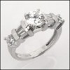CZ ENGAGEMENT RING IN 14k WHITE GOLD 986