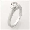 0.75 ROUND CZ SOLITAIRE WHITE GOLD RING 996