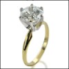 14k Yellow Gold Ring set with Round Brilliant CZ