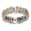 Cubic Zirconia Eternity Band in Platinum and Yellow Gold