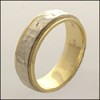 7MM Hammered Wedding Band in Two Tone Gold