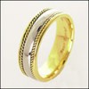 Two Tone 14k gold Comfort Fit  Wedding Band