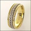 MENS TWO TONE GOLD BRAIDED ROPE WEDDING BAND