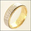 Hammered finish Wedding band in two tone