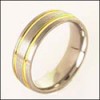 TWO TONE TITANIUM AND GOLD MENS WEDDING BAND