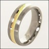 High polished and Satin finished mens two tone wedding band 