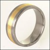 7mm Titanium wedding band with yellow gold inlay