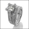 Platinum ring set with high quality cubic zirconia