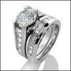 1.5 CARAT AAA HIGH QUALITY ROUND CZ/CHANNEL SET BAGUETTE ENGAGEMENT RING SET