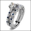 CZ engagement set with sapphire alternating side stones