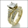 Cubic zirconia and gold bridal rings