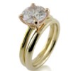 ROUND 2 CT CZ TWO TONE GOLD ENGAGEMENT RING SET