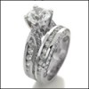 1.5 HIGH QUALITY ROUND CZ WHITE GOLD ENGAGEMENT RING SET