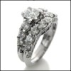 0.65 ROUND CZ CENTER  WHITE GOLD ENGAGEMENT RING AND MATCHING BAND