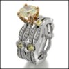 CANARY CUBIC ZIRCONIA RING SET 
