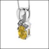 1.5 OVAL CANARY CZ WHITE GOLD PENDANT