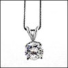 AAA HIGH QUALITY 2 CARAT ROUND CZ WHITE GOLD PENDANT