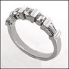 CHANNEL SET BAGUETTE AND ROUND CZ PLATINUM WEDDING BAND