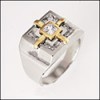 2 TONE GOLD CZ MENS RING br5
