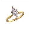 14K TWO TONE GOLD CZ MARQUISE SOLITAIRE RING