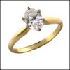 1.5 Carat Oval Cubic Zirconia CZ Ring in Yellow Gold