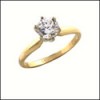 Round Cubic Zirconia 1.5 Carat Solitaire Ring in 14k two tone Gold