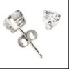 1 carat Each Heart Cubic zirconia Stud Earrings