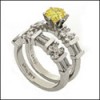 CANARY ROUND CUBIC ZIRCONIA ENGAGEMENT RING SET