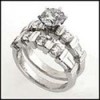 1 Carat Cubic Zirconia Engagement ring set