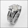 1 Carat Princess Cubic Zirconia Engagement Ring And Fitted Matching Band