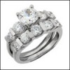 1.25 carat Round CZ in Platinum engagement ring set 