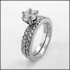 1 carat Round Diamond CZ Engagement Ring set 