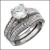 1.5 CT ROUND CZ ANTIQUE STYLE MATCHING ENGAGEMENT RING SET