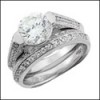 1.5 ROUND CZ CHANNEL AND PAVE MATCHING ENGAGEMENT RING SET
