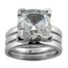 CUSHION CZ  ring with two bands
