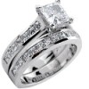 Princess cut CZ engagement ring sets