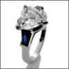 AAA HIGH QUALITY CZ HEART SHAPED PLATINUM RING