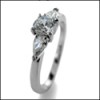 0.50 ROUND WITH PEAR CZ PLATINUM 3 STONE RING
