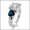 Sapphire and diamond cz ring 