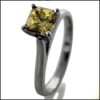 PLATINUM SOLITAIRE CANARY CZ SOLITAIRE RING
