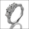 Cubic zirconia 3 stone ring in platinum setting
