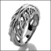 Branch like Platinum Wedding Band with CZ Pave