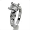 Princess cut cubic zirconia platinum engagement ring