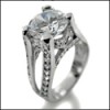 High quality round 2.5 carat cz platinum  engagement ring