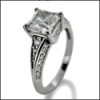 Princess Cut Cubic Zirconia 1.0 Carat Engagement Ring in Platinum