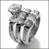 1.25 ROUND CZ ENGAGEMENT PLATINUM RING WITH DOUBLE BANDS