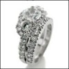 HIGH QUALITY ROUND CZ PLATINUM ENGAGEMENT RING  WITH A MATCHING BAND
