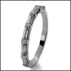 NARROW PLATINUM BAND WITH CHANNEL SET CUBIC ZIRCONIA BAGUETTES