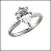 0.75 HIGH QUALITY PEAR SHAPED CUBIC ZIRCONIA PLATINUM SOLITAIRE RING
