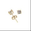 Brilliant CZ STUDS IN YELLOW GOLD /push back